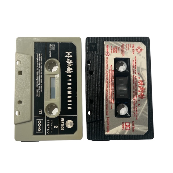 Vintage 80's Def Leppard Pyromania & Hysteria Cassette Tapes Made In Canada - Picture 5 of 9